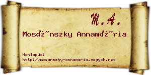Mosánszky Annamária névjegykártya